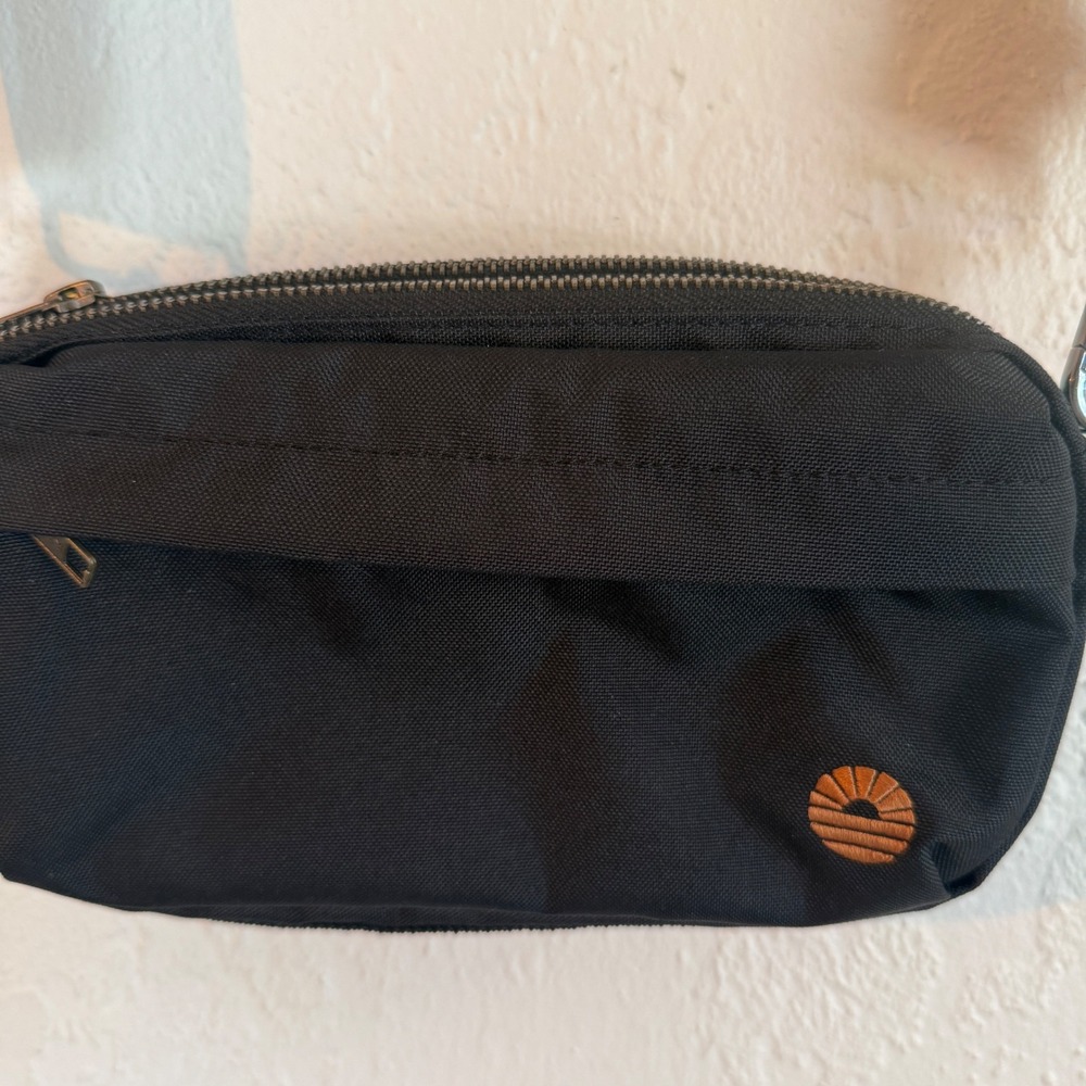 Tobiq Compact Crossbody Bag Black Recycled Canvas Tech Pouch EDC Organizer